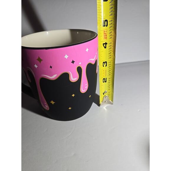 Cobwebs & Cauldrons Halloween Mug, Black & Hot Pink Drip, NEW! - Picture 9 of 11
